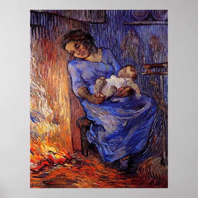 Människan befinner sig i havet av Vincent van Gogh Poster (Framsidan)