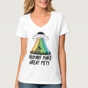 Människan gör Underbara husdjur till UFO Alien Hal T Shirt