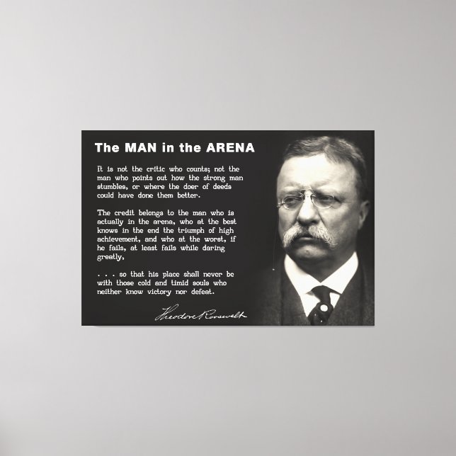 Människan i Arena Tal - Teddy Roosevelt 1910 Canvastryck (Framsida)