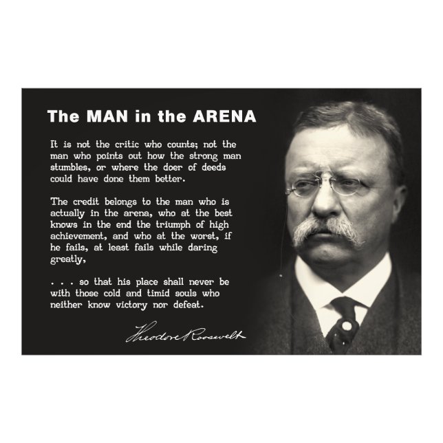 Människan i Arena Tal - Teddy Roosevelt 1910 Fototryck (Framsidan)