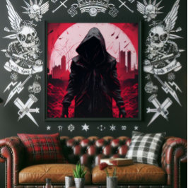 Människan i den postapokalyptiska världen fototryck