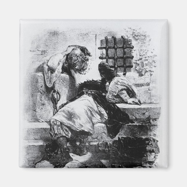 Människan i Järn Mask i hans fängelse Magnet (Framsidan)