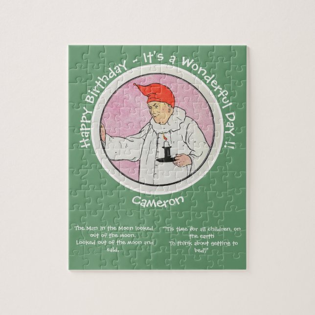 Människan i Måne Mor Goose Födelsedagsfest Items Pussel (Vertikal)