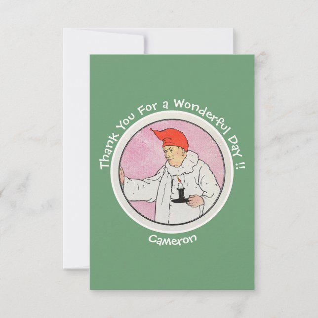 Människan i Måne Mor Goose Födelsedagsfest Items Tack Kort (Framsida)