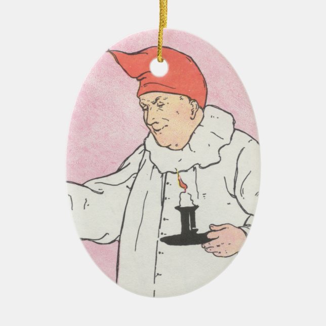 Människan i Måne tittade ut ur måne Julgransprydnad Keramik (Framsidan)