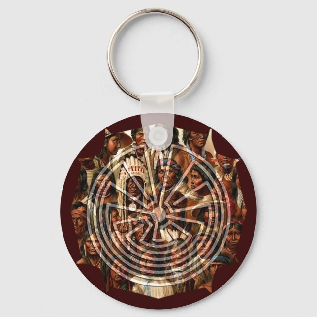 Människan i Maze - folk stil Nyckelring (Framsida)
