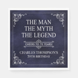 Människan myten den 70:e födelsedagsblått pappersservett