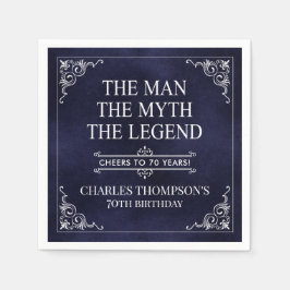 Människan myten den 70:e födelsedagsblått pappersservett