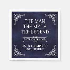 Människan myten, den förklarande 60:e födelsedagsb pappersservett