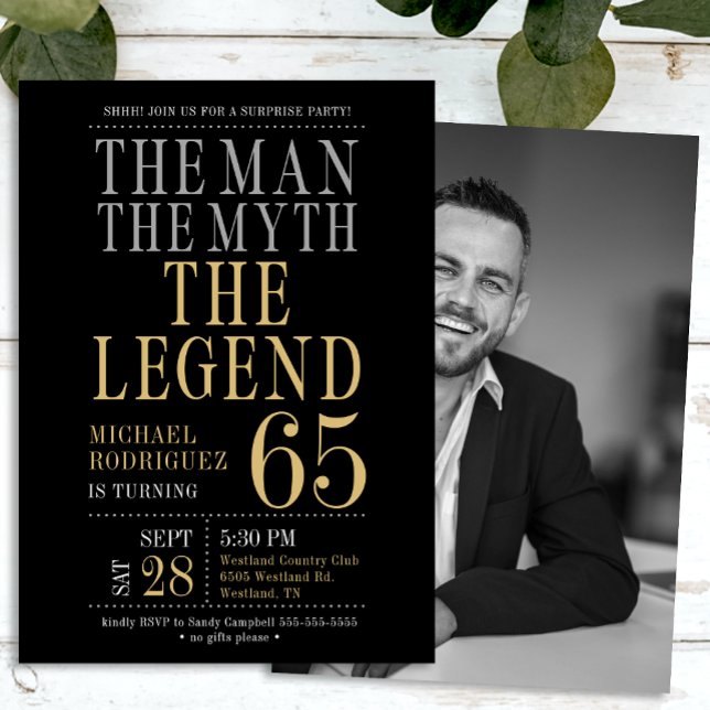 Människan myten om 65en av förvåning inbjudningar (Skapare uppladdad)