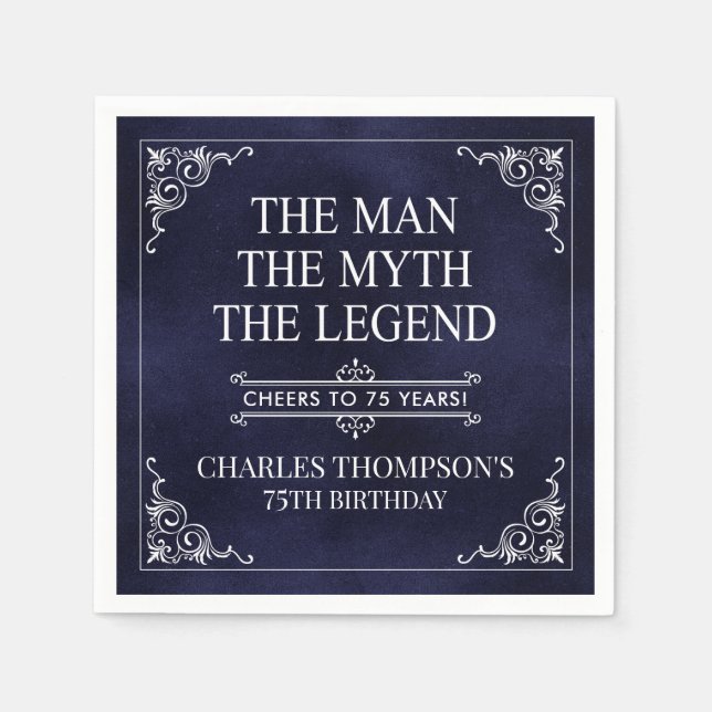 Människan myten om den förklarande 75:e-födelsedag pappersservett (Framsidan)