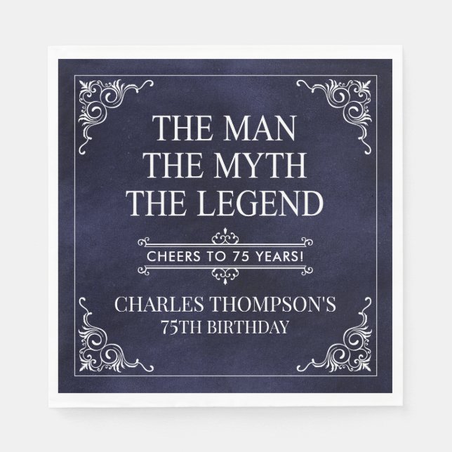 Människan myten om den förklarande 75:e-födelsedag pappersservett (Framsidan)