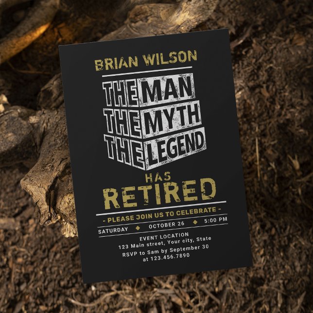 Människan myten om Pension Party Inbjudningar (The Man The Myth The Legend Retirement Party Invitation)