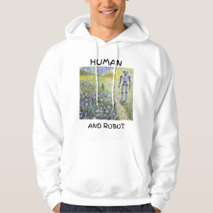Människan och Robot Hoodie