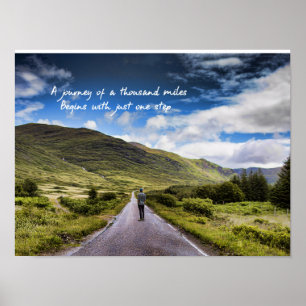 Människan på landsvägen Journey startar ett ste Poster