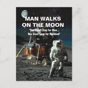 Människan på Måne Giant Leap for Mankind Vykort