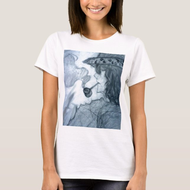 människan röker manga animerad tee (Framsida)
