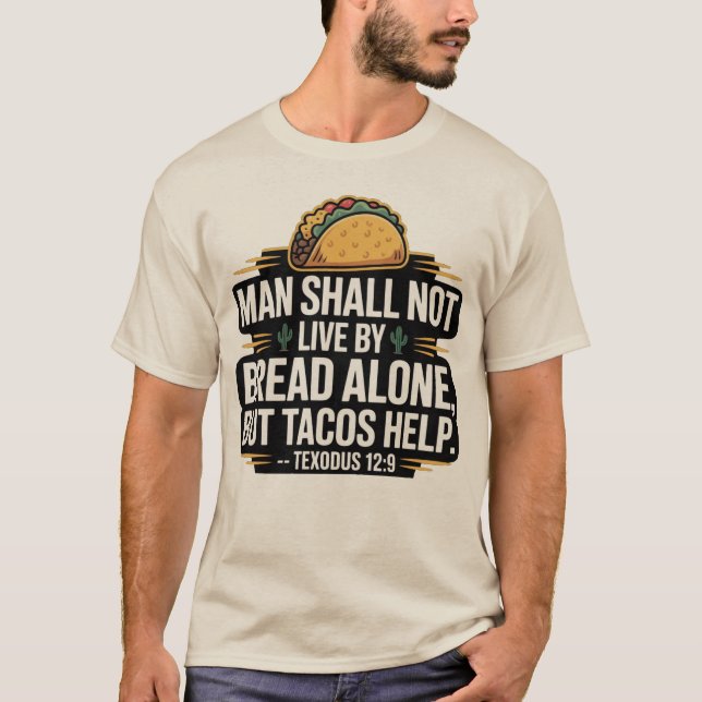 Människan skall inte leva allenast av bröd t shirt (Framsida)
