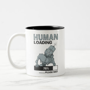 Människan som laddar, behar den roliga kaffemugge Två-Tonad mugg