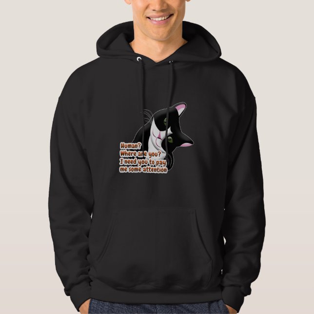 Människan? Var är du? Katt Hoodie (Framsida)