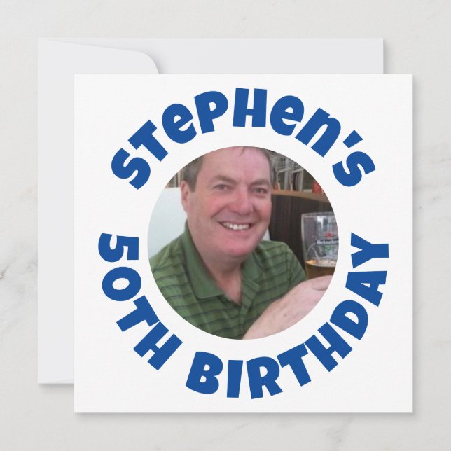 Människans 50:e födelsedagsfoto julkort (Framsida)