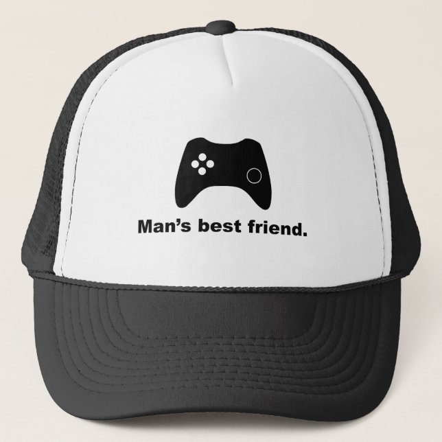 Människans bästa vän, funny Gamer Mesh Hat Truckerkeps (Framsida)