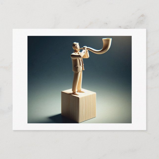 Människans blod verkar vara avskiljt från trä. vykort (Framsida)