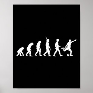 Människans Evolution - Fotbollsentusiast Fotbollss Poster