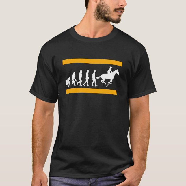 Människans evolution slutar i hästkapplöpningens h t shirt (Framsida)