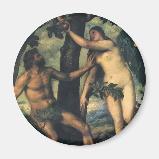 Människans fall. Adam och Kväll av Titian Magnet (Framsidan)