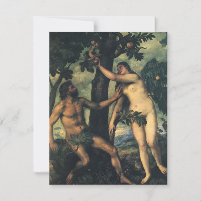 Människans fall; Adam och Kväll av tititian (Framsida)