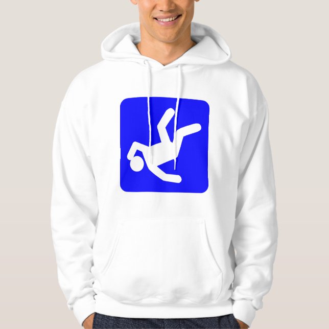 Människans fall - blå hoodie (Framsida)