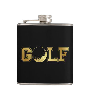 Människans Golf Monogram Black and Guld-kolv Fickplunta