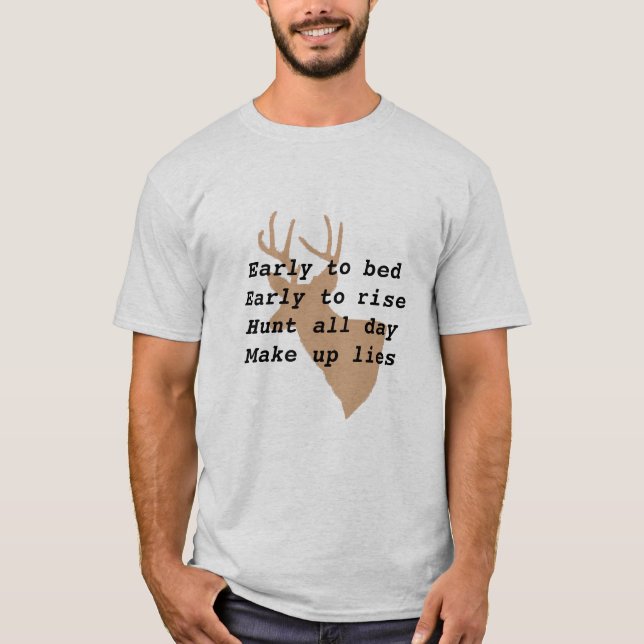 Människans humoristiska Hjort Hunting T-Shirt (Framsida)