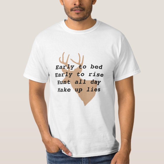 Människans humoristiska Hjort Hunting T-Shirt (Framsida)