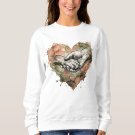 Människans Hund Kärlek Vattenfärg Hjarta T Shirt