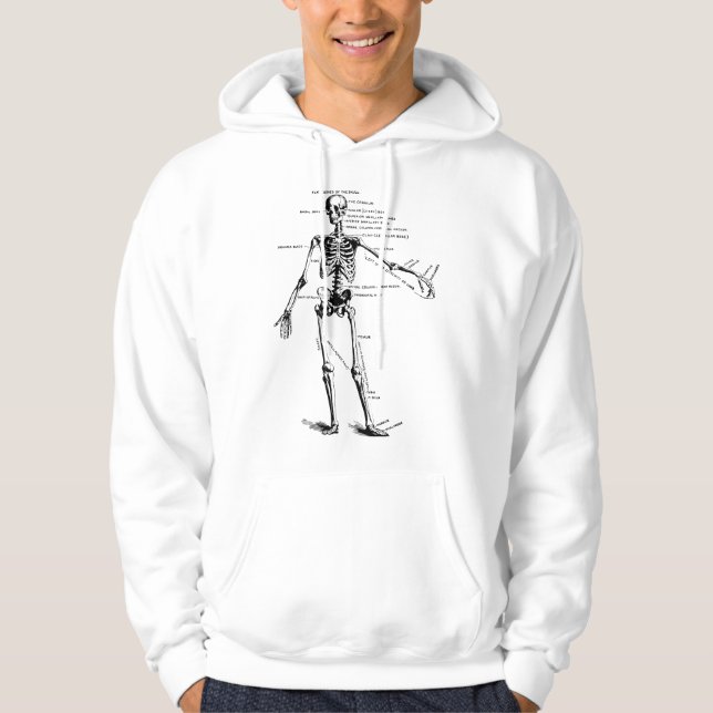Människans skelettanatomi hoodie (Framsida)