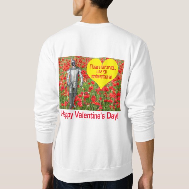 människans sweatshirt.  Glad Alla hjärtans dag.  s Lång Ärmad Tröja (Baksida)