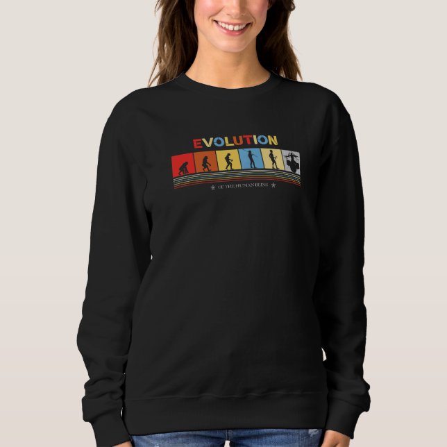 Människans utveckling Drummer Retro 70-tal Dru T Shirt (Framsida)