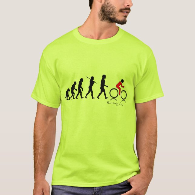 Människans utveckling till Cyclist Sportsman Tee (Framsida)