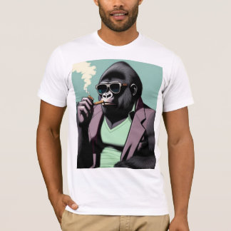 Människkläder, gorillor med solglasögon rökning t shirt