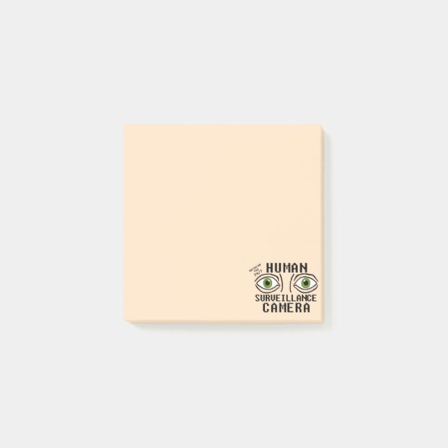 Människlig övervakningskamera torr humor post-it block (Framsida)