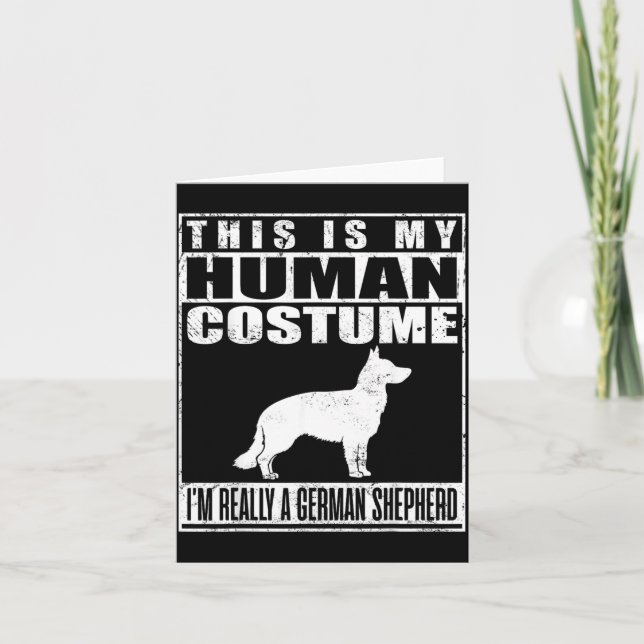 Människodräkt En tysk herdehund Halloween Kort (Framsida)