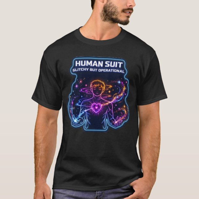 Människodräkt: Glitchig men Funktionsduglig – Manl T Shirt (Framsida)