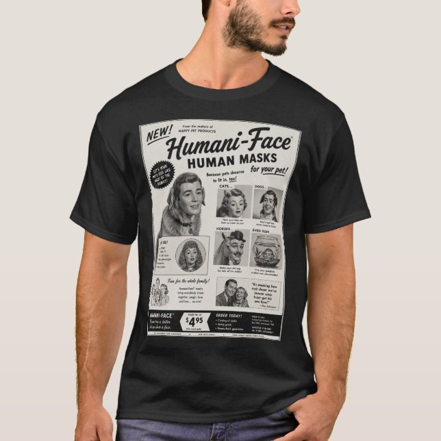 Människomasker för husdjur Falskt reklam T-shirt (Framsida)