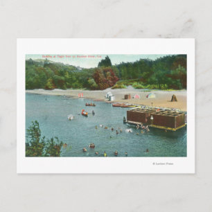 Människomassor som simmar i Russian River Vykort