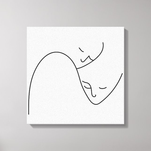 Människor Ansikten Linjer Stöd Partner Canvastryck (Framsida)