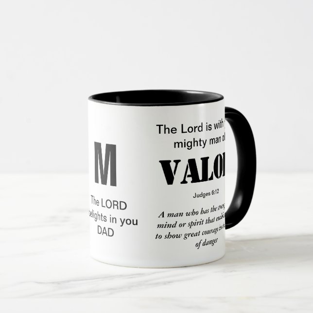 MÄNNISKOR AV VALOR Christian Monogram Mugg (Framsida höger)