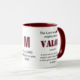 MÄNNISKOR AV VALOR Christian Red Monogram Mugg