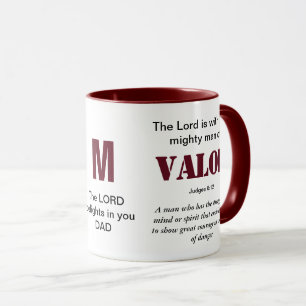 MÄNNISKOR AV VALOR Christian Red Monogram Mugg